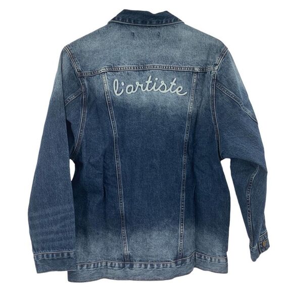 Free People X Sandrine Rose Denim Jacket In Indigo Blue - Picture 2 of 6